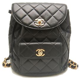 Chanel Matelassé Lambskin Black Backpack Black
