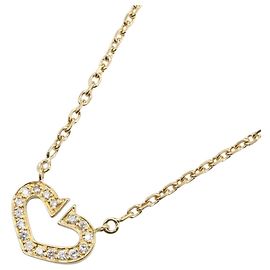 Collier Cartier C Heart en diamant et or jaune 18K Doré Autre