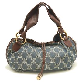 Céline Bolsa Celine Bittersweet Paris Macadam Marrom Azul