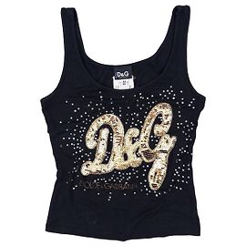 Canotta Dolce & Gabbana 2000s Sequin Logo Nero