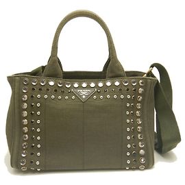 PRADA Canapa Tote PM Bijou B2439O Tasche Grün Khaki