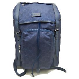 Gucci Guccissima Navy Nylon Backpack Navy blue