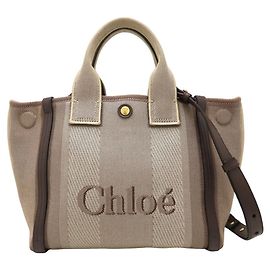 Sac cabas petit modèle Chloe Carry Chloé Marron Gris anthracite