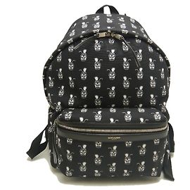 Saint Laurent Classic Hunter Rucksack Schwarz Weiß