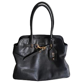 Miu Miu black leather handbag Black