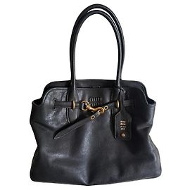 Miu Miu borsa in pelle nera Nero