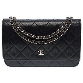 Sac CHANEL Wallet on Chain en Cuir Noir - 103736 Noir