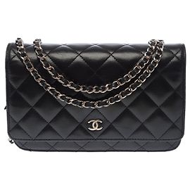 Borsa CHANEL Wallet on Chain in Pelle Nera - 103722 Nero