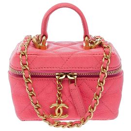 Bolsa CHANEL Vanity em Couro Rosa - 103734 Rosa