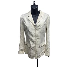 Prada Vintage Abstract Print 100% Linen Blazer – Made in Italy (IT 46) Other