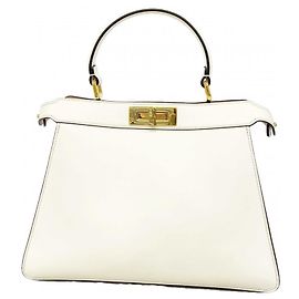 Fendi Peekaboo I.U. Lederhandtasche Weiß