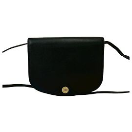 Bolsa de ombro em couro vintage Christian Dior Preto