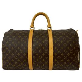 Sac Boston Louis Vuitton Vintage Keepall 50 Monogram Leather Marron