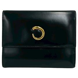 Cartier Panther Line Tri-fold Wallet Black