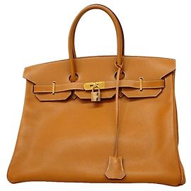 Hermès Hermes Birkin 35 Handtasche aus Gold Epsom Leder Golden
