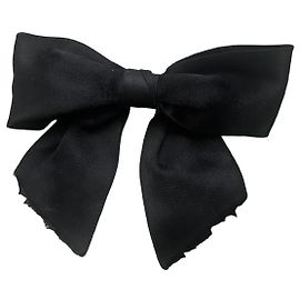 Accessorio per capelli fiocco Chanel in seta nero Nero