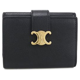 Céline Celine Black Tri-fold Wallet Black