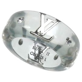 Anello Louis Vuitton GP Resin x Strass Sparks Argento Blu