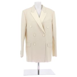 Céline Ecru Cotton Blazer Beige