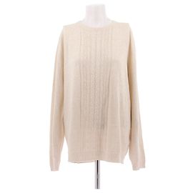 Loro Piana Cremefarbener Pullover aus Leinen und Seide Beige