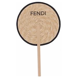 Fendi Fächer aus Raphia beige Beige
