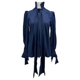 Autre Marque Camicetta in denim blu cotone XS Blu