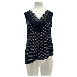 Whistles Polka-dot Viscose Top Black Black