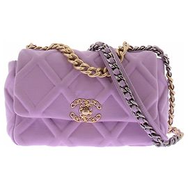 Chanel Sac à main 19 en jersey Violet