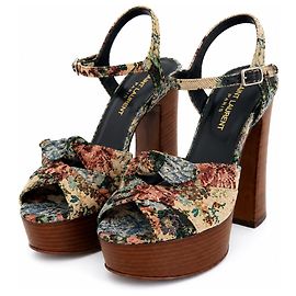 Sandali con plateau "Candy" in tappezzeria floreale Saint Laurent Paris Multicolore
