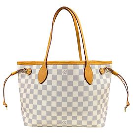 Louis Vuitton Neverfull PM Damier Azur Tote Bag Weiß Blau Mehrfarben
