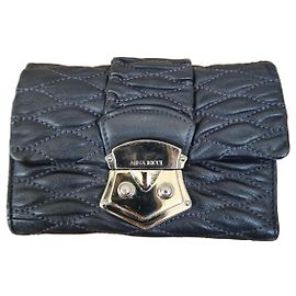 Nina Ricci Black Quilted Leather Wallet Black