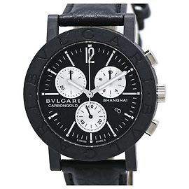 Bulgari Relógio de pulso cronógrafo em carbono e couro Bvlgari Outro