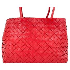 Bottega Veneta Red Leather Handbag Red