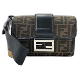 Bolsa de ombro Fendi Double Baguette Marrom
