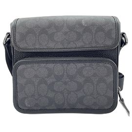 Bolsa transversal com aba Coach Sullivan Preto