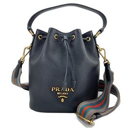 Borsa a 2 modi in pelle nera Prada Nero