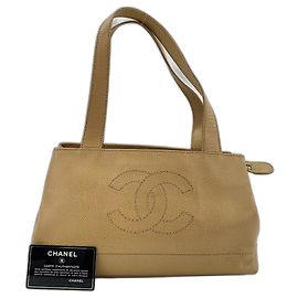 Bolso de Hombro Chanel Beige Beige