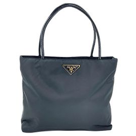 Sac cabas Prada Nylon Triangle Plate Noir