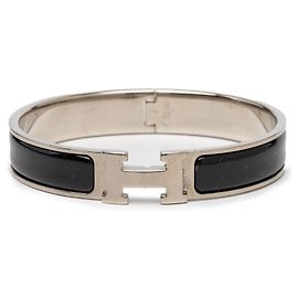 Pulsera Hermès Black Narrow Enamel Clic Clac H PM Otro