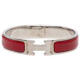 Bracciale Hermès Red Narrow Enamel Clic H PM Rosso