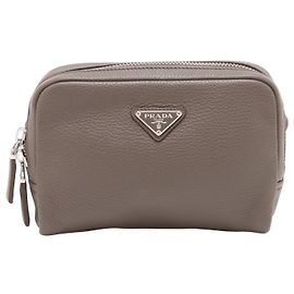 Borsa a tracolla Vitello Daino grigia Prada Marrone