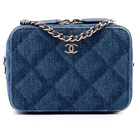 Chanel Blue CC Printed Denim Camera Case Blue Other