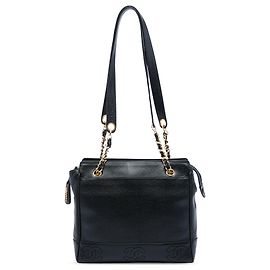Tote Chanel Black Triple CC Caviar Nero