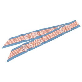 Hermès Blue Bride de Cour Seidentuch Twilly Blau Andere