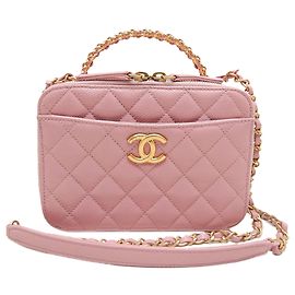 Chanel Vanity Case Pick Me Up en Caviar Matelassé Rose Small Rose