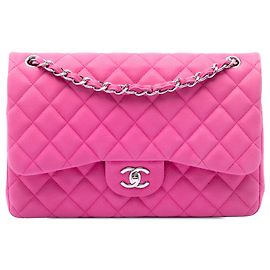 Chanel Pink Jumbo Classic Caviar Double Flap Rose