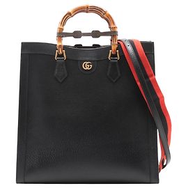 Gucci Black Maxi Leather Diana Satchel Black