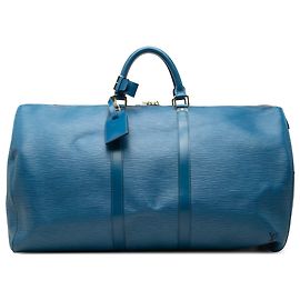 Louis Vuitton Blue Epi Keepall 55 Blue