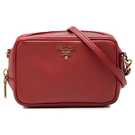 Borsa Prada Red Mini Saffiano Camera Bag Rosso