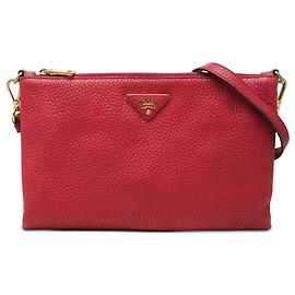 Bolso Crossbody Prada Red Vitello Daino Roja